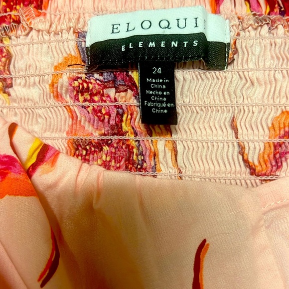 Eloquii Pink Floral Puff Sleeve Blouse - Picture 4 of 5